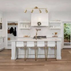 Globe Electric Pratt 30 In. 4-Light Matte Brass Track Lighting -Lamp Parts matte brass globe electric track lighting kits 59822 4f 1000