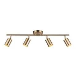 Globe Electric Pratt 30 In. 4-Light Matte Brass Track Lighting