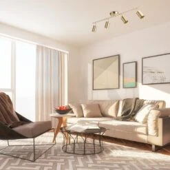 Globe Electric Pratt 30 In. 4-Light Matte Brass Track Lighting -Lamp Parts matte brass globe electric track lighting kits 59822 c3 1000