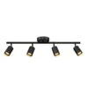 Globe Electric 3 Ft. 4-Light Matte Black Hard Wired Ceiling Mounted Track Light With LED Integrated Light Strip Pivoting Track Heads -Lamp Parts matte globe electric track lighting kits 91011003 64 1000
