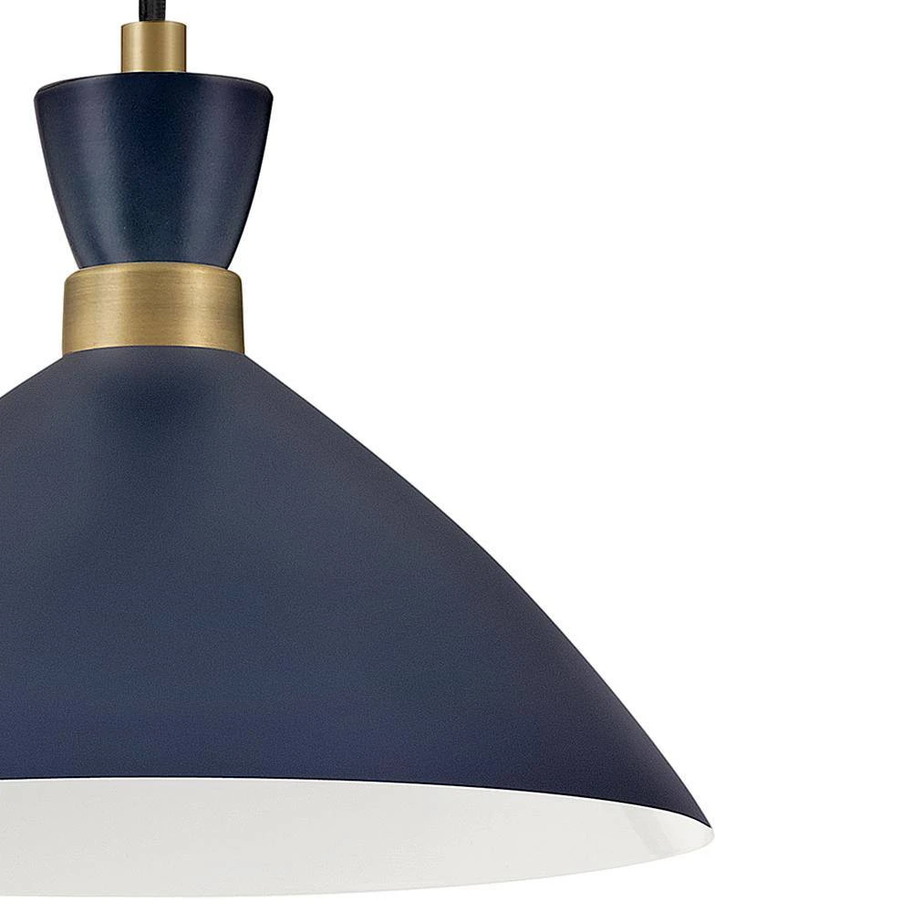 Simon Matte Navy + Heritage Brass Conical Pendant Light 9 Simon Matte Navy + Heritage Brass Conical Pendant Light - Image 7