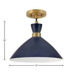 Simon Matte Navy + Heritage Brass Conical Pendant Light 20 Simon Matte Navy + Heritage Brass Conical Pendant Light -Lamp Parts matte navy heritage brass lark pendant lights 83257mv hb 76 1000