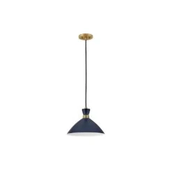Simon Matte Navy + Heritage Brass Conical Pendant Light 15 Simon Matte Navy + Heritage Brass Conical Pendant Light -Lamp Parts matte navy heritage brass lark pendant lights 83257mv hb c3 1000