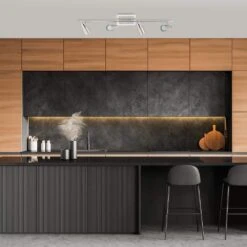 EGLO Davida-2 3 Ft. Matte Nickel/Chrome Fixed Track Lighting Kit -Lamp Parts matte nickel chrome eglo track lighting kits 204197a 4f 1000