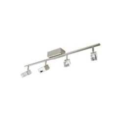 EGLO Cantil 33.19 In. Matte Nickel LED Track Lighting Kit With Clear Acrylic Shades