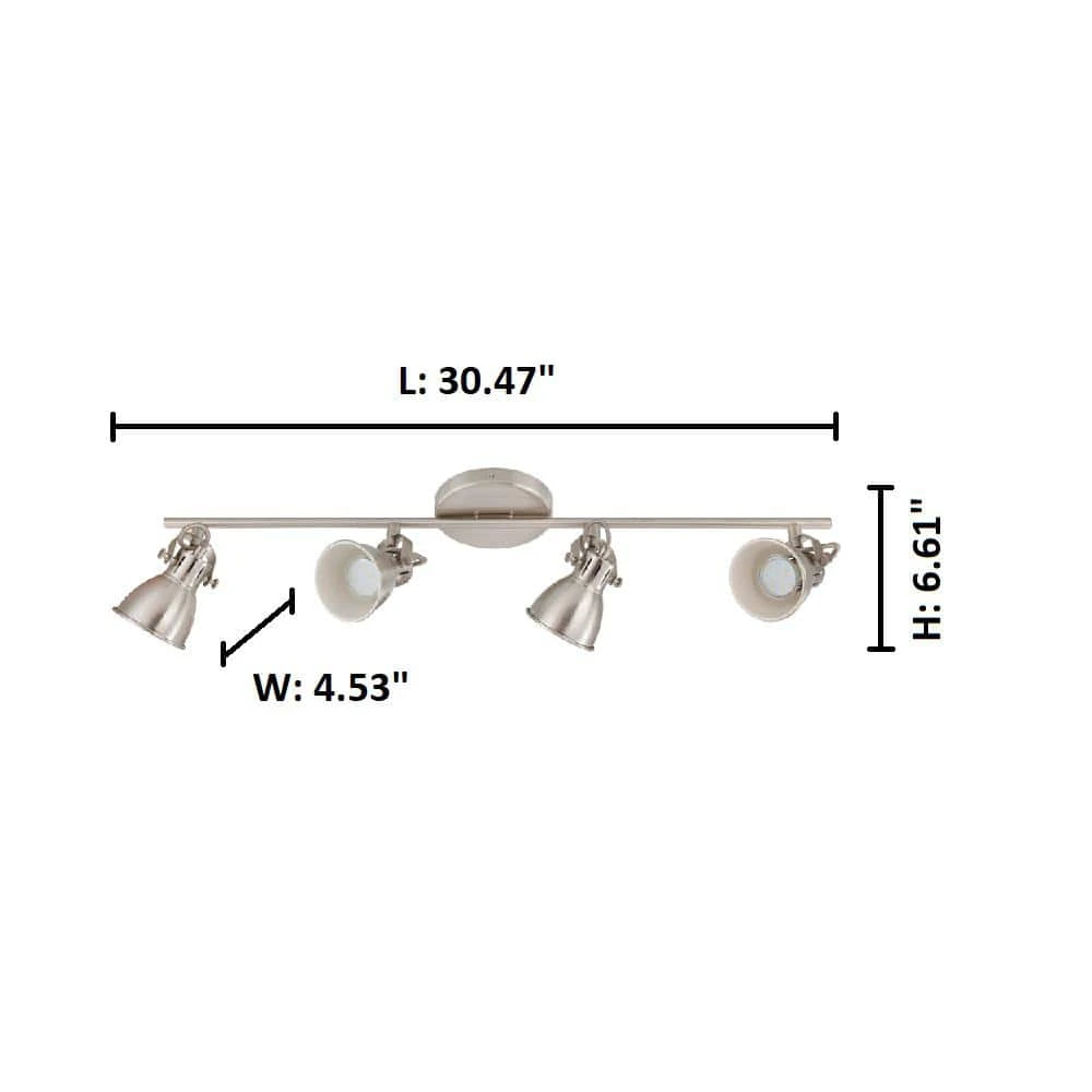 EGLO Seras-3 2.5 Ft. 4-Light Matte Nickel Fixed Track Lighting Kit 4 EGLO Seras-3 2.5 Ft. 4-Light Matte Nickel Fixed Track Lighting Kit - Image 2