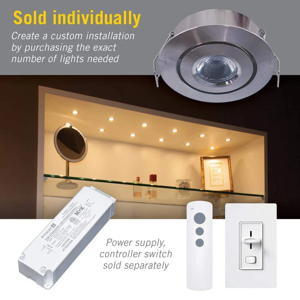 Swivel Recessed Integrated LED Undercabinet Puck Light, 4000K, Matte White 6 Swivel Recessed Integrated LED Undercabinet Puck Light, 4000K, Matte White - Image 4