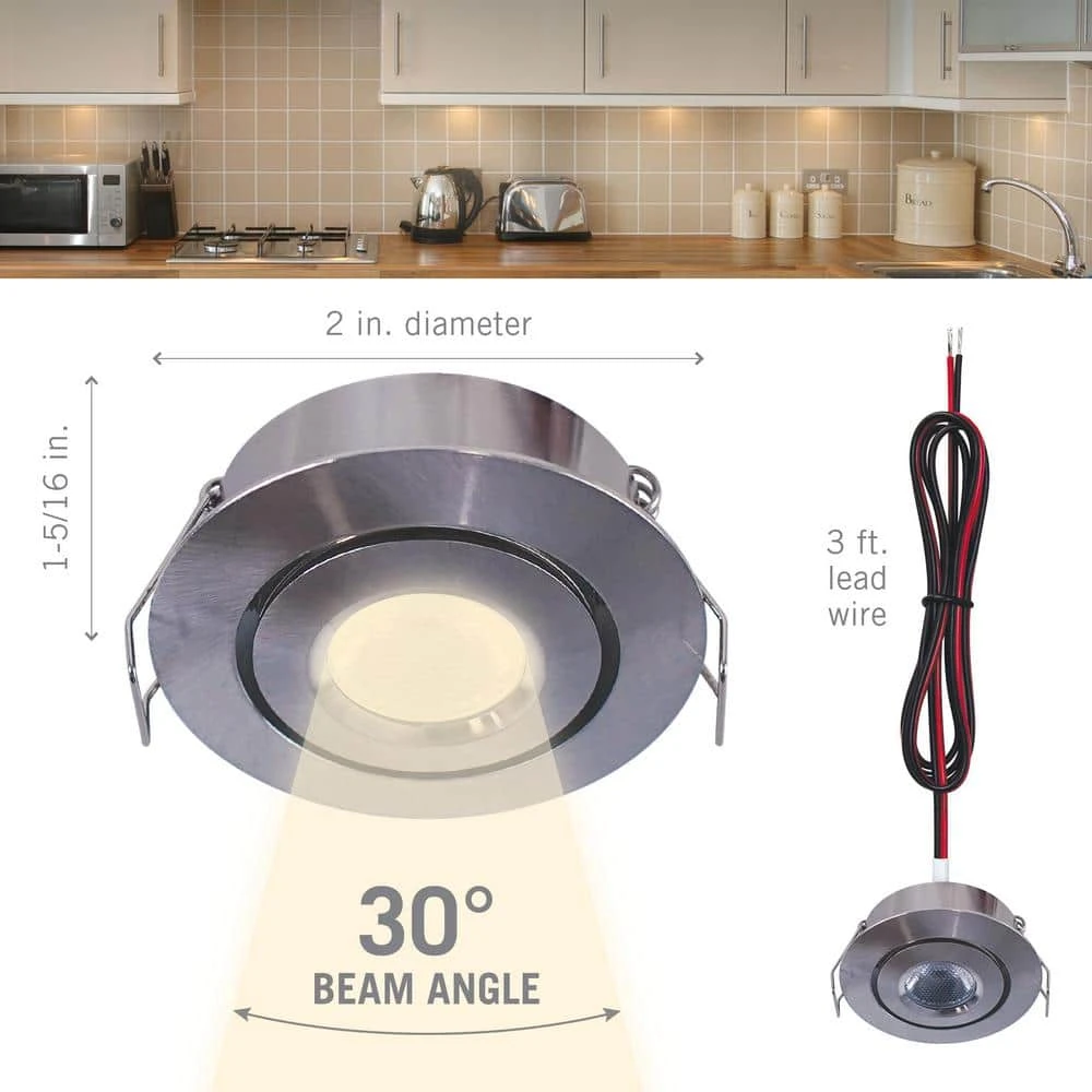 Swivel Recessed Integrated LED Undercabinet Puck Light, 4000K, Matte White 7 Swivel Recessed Integrated LED Undercabinet Puck Light, 4000K, Matte White - Image 5