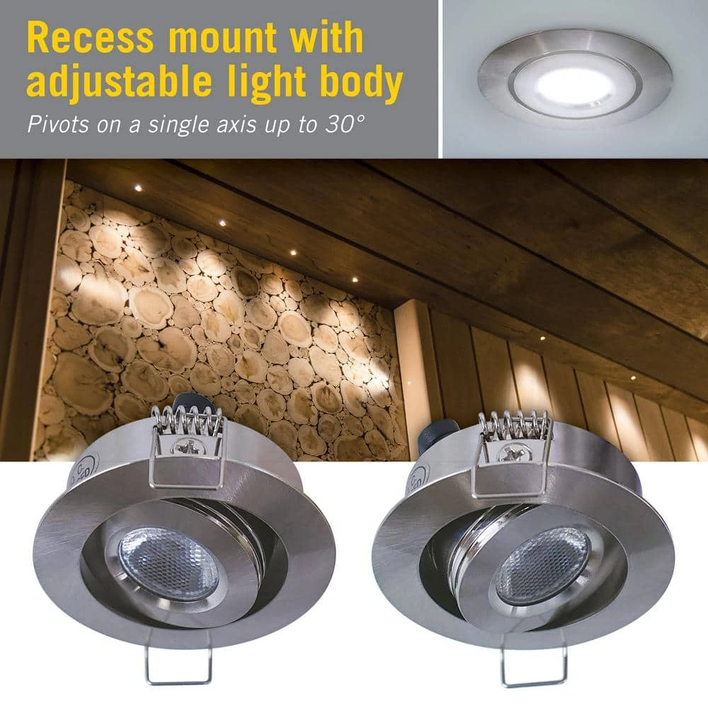 Swivel Recessed Integrated LED Undercabinet Puck Light, 4000K, Matte White 5 Swivel Recessed Integrated LED Undercabinet Puck Light, 4000K, Matte White - Image 3