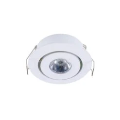 Swivel Recessed Integrated LED Undercabinet Puck Light, 4000K, Matte White