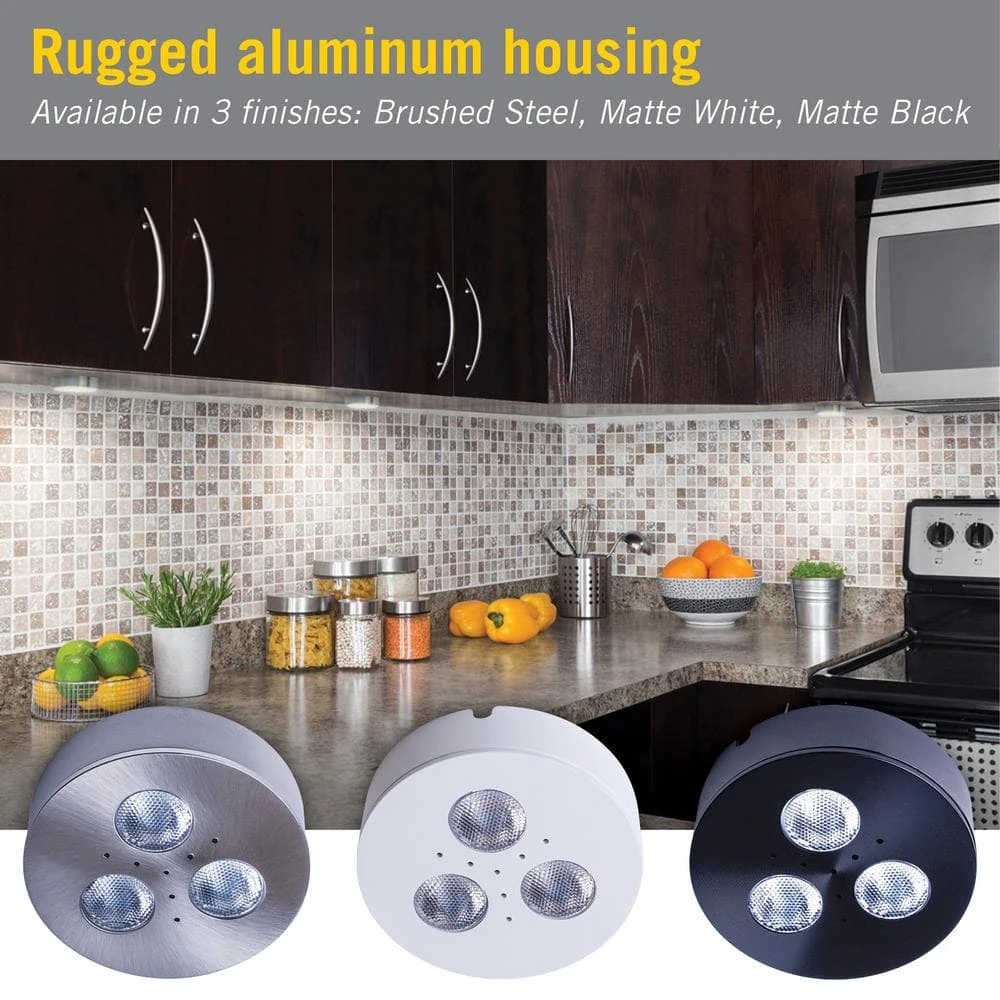 Pro-Grade Bright LED White Matte White Dimmable Puck Light/Recessed Downlight 4 Pro-Grade Bright LED White Matte White Dimmable Puck Light/Recessed Downlight - Image 2