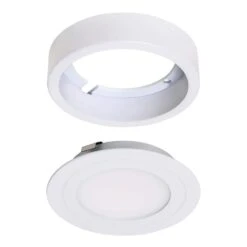 PureVue Dimmable Bright White LED Puck Light Matte White Finish -Lamp Parts matte white armacost lighting puck lights 223412 77 1000