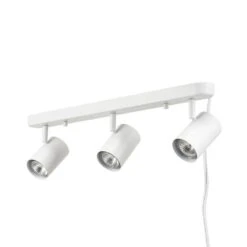 Globe Electric Dale 1.85 Ft. 3-Light Matte White Plug-In Linear Track Lighting Kit