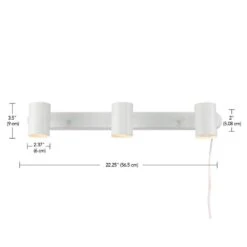 Globe Electric Dale 1.85 Ft. 3-Light Matte White Plug-In Linear Track Lighting Kit -Lamp Parts matte white globe electric track lighting kits 60024 fa 1000
