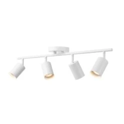 Globe Electric 2.5 Ft. 4-Light Matte White Fixed Track Lighting Kit -Lamp Parts matte white globe electric track lighting kits 91002800 44 1000