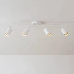 Globe Electric 2.5 Ft. 4-Light Matte White Fixed Track Lighting Kit -Lamp Parts matte white globe electric track lighting kits 91002800 fa 1000