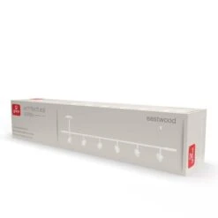 Globe Electric 4.7 Ft. Matte White Adjustable Height Hard Wired Indoor Track Lighting Kit With Step Head -Lamp Parts matte white globe electric track lighting kits 91005493 4f 1000