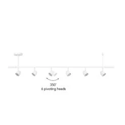 Globe Electric 4.7 Ft. Matte White Adjustable Height Hard Wired Indoor Track Lighting Kit With Step Head -Lamp Parts matte white globe electric track lighting kits 91005493 76 1000