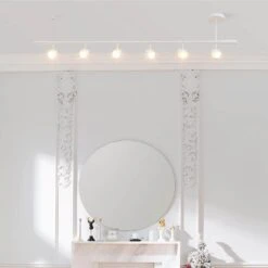 Globe Electric 4.7 Ft. Matte White Adjustable Height Hard Wired Indoor Track Lighting Kit With Step Head -Lamp Parts matte white globe electric track lighting kits 91005493 c3 1000