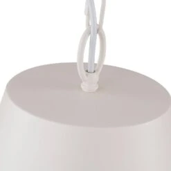 Plano 1-Light Modern Kitchen Island Cone Drum Pendant Light 11.4 In. Dia White Round Hanging Light With Metal Shade -Lamp Parts matte white huoku pendant lights pd1062321 4f 1000