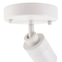 Shura Matte White Adjustable Spot Light, Integrated LED Bulb, Fixed Track Cylinder Spotlight, 3000k, 490 Lumens -Lamp Parts matte white vidalite track lighting heads ce1060116 1f 1000