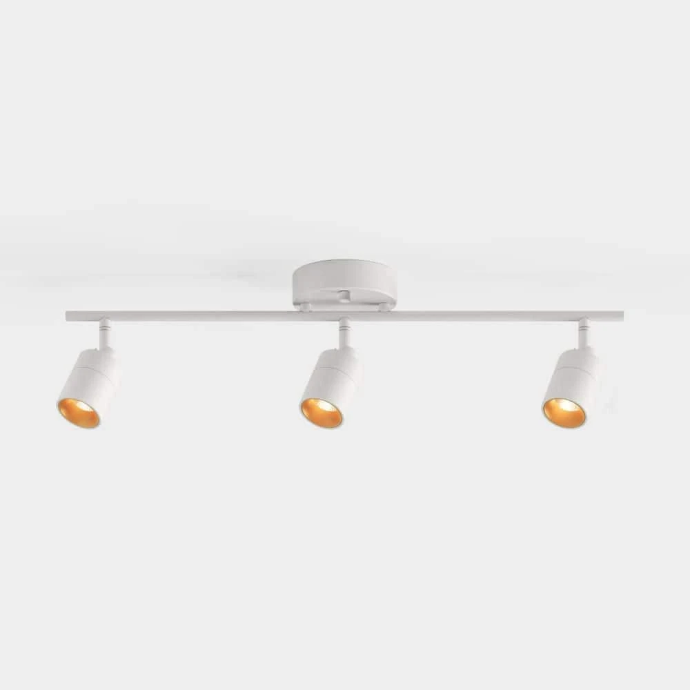 Shura 3-Light White Integrated LED Track Light With Rotatable Heads, 2 Ft. Fixed Track Lighting Kit, 3000k, 1470 Lumens 9 Shura 3-Light White Integrated LED Track Light With Rotatable Heads, 2 Ft. Fixed Track Lighting Kit, 3000k, 1470 Lumens - Image 7