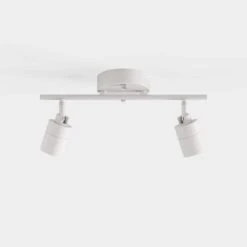 Shura 2-Light White Integrated LED Track Light With Rotatable Heads, 1 Ft. Fixed Track Lighting Kit, 3000k, 1470 Lumens -Lamp Parts matte white vidalite track lighting kits ce1008569 44 1000