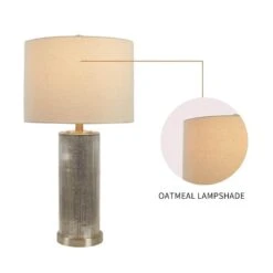 26.5 In. White Coastal Dimmable Glass Bedroom Living Room Bedside Desk Nightstand Table Lamps USB Port (Set Of 2) -Lamp Parts maxax lamp sets t06 oat 66 1000