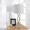30.5 In. Gold Modern Buffet Dimmable Crystal Bedroom Living Room Bedside Desk Nightstand Tall Table Lamps (Set Of 2) -Lamp Parts maxax lamp sets t10 gd 64 1000