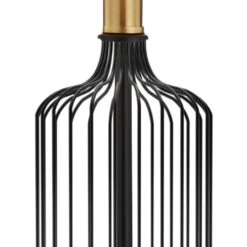 27.5 In. Black Modern Dimmable Iron Bedroom Living Room Bedside Desk Nightstand Table Lamps (Set Of 2) -Lamp Parts maxax lamp sets t100 bk fa 1000