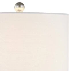 Denver 25.25 In. Green Coastal Glass Bedroom Living Room Bedside Desk Nightstand Table Lamps USB Port Set Of 2 -Lamp Parts maxax lamp sets t104 gn 1f 1000