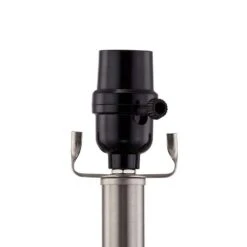 27 In. Nickel Modern Dimmable Crystal Bedroom Living Room Bedside Desk Nightstand Table Lamps USB Port (Set Of 2) -Lamp Parts maxax lamp sets t109 wh 66 1000