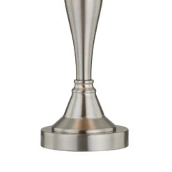 27 In. Nickel Modern Dimmable Crystal Bedroom Living Room Bedside Desk Nightstand Table Lamps USB Port (Set Of 2) -Lamp Parts maxax lamp sets t109 wh fa 1000