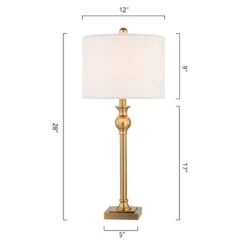 28.5 In. Brass Modern Metal Bedroom Living Room Bedside Desk Nightstand Tall Table Lamps USB Port (Set Of 2) -Lamp Parts maxax lamp sets t110 gd 40 1000