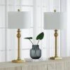 28.5 In. Brass Modern Metal Bedroom Living Room Bedside Desk Nightstand Tall Table Lamps USB Port (Set Of 2) -Lamp Parts maxax lamp sets t110 gd 64 1000