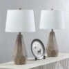 Van Horne 26 In. Brown Modern Dimmable Plastic Bedroom Living Room Bedside Desk Nightstand Table Lamps Set Of 2