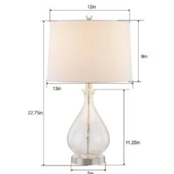 Denver 22.75 In. Clear Coastal Glass Bedroom Living Room Bedside Desk Nightstand Table Lamps Set Of 2 -Lamp Parts maxax lamp sets t26 cl 40 1000