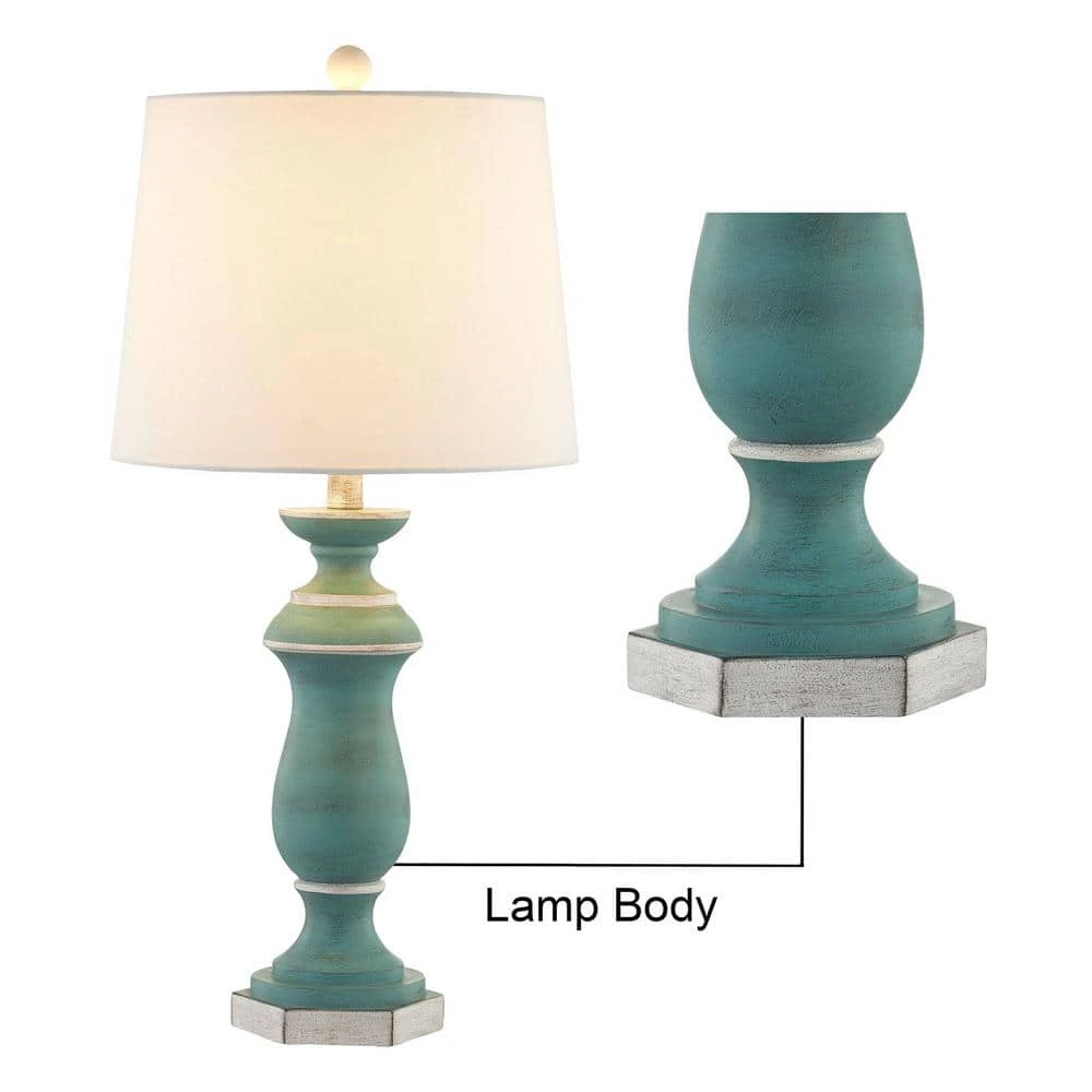 Dallas 27 In. Green Coastal Dimmable Resin Bedroom Living Room Bedside Desk Nightstand Table Lamps Set Of 2 11 Dallas 27 In. Green Coastal Dimmable Resin Bedroom Living Room Bedside Desk Nightstand Table Lamps Set Of 2 - Image 9