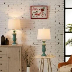Dallas 27 In. Green Coastal Dimmable Resin Bedroom Living Room Bedside Desk Nightstand Table Lamps Set Of 2 14 Dallas 27 In. Green Coastal Dimmable Resin Bedroom Living Room Bedside Desk Nightstand Table Lamps Set Of 2 -Lamp Parts maxax lamp sets t47 bu c3 1000