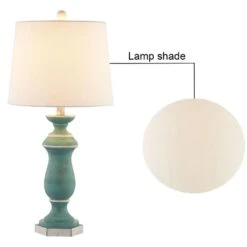 Dallas 27 In. Green Coastal Dimmable Resin Bedroom Living Room Bedside Desk Nightstand Table Lamps Set Of 2 18 Dallas 27 In. Green Coastal Dimmable Resin Bedroom Living Room Bedside Desk Nightstand Table Lamps Set Of 2 -Lamp Parts maxax lamp sets t47 bu fa 1000