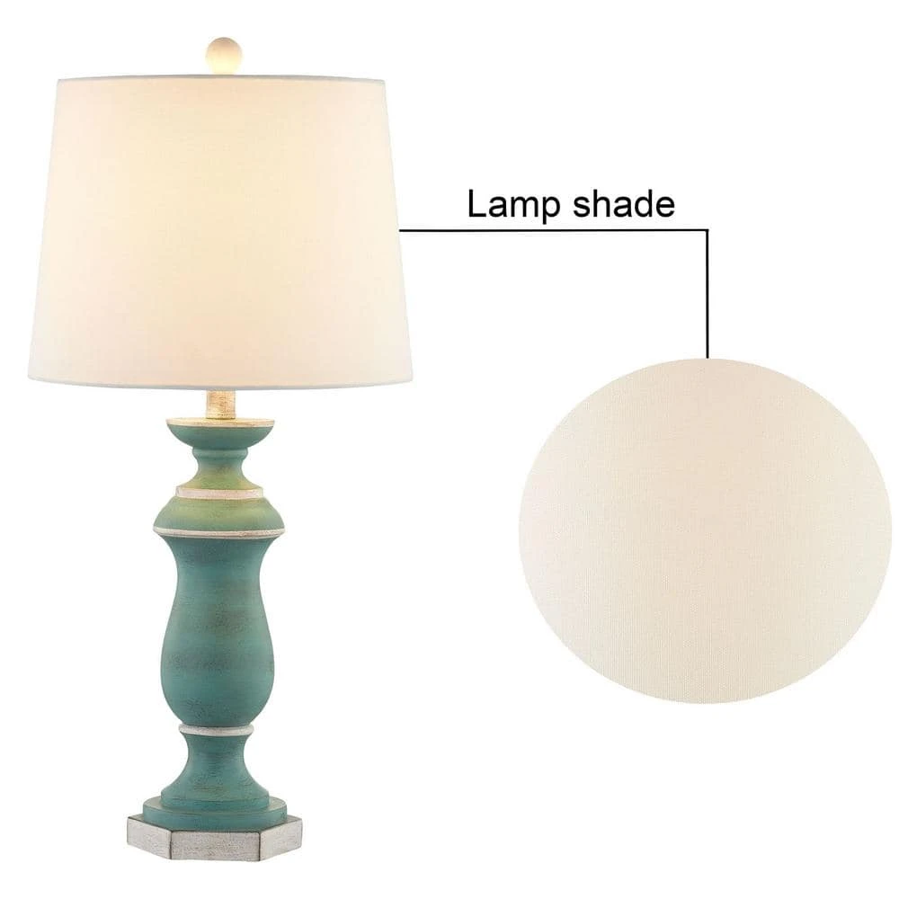 Dallas 27 In. Green Coastal Dimmable Resin Bedroom Living Room Bedside Desk Nightstand Table Lamps Set Of 2 10 Dallas 27 In. Green Coastal Dimmable Resin Bedroom Living Room Bedside Desk Nightstand Table Lamps Set Of 2 - Image 8