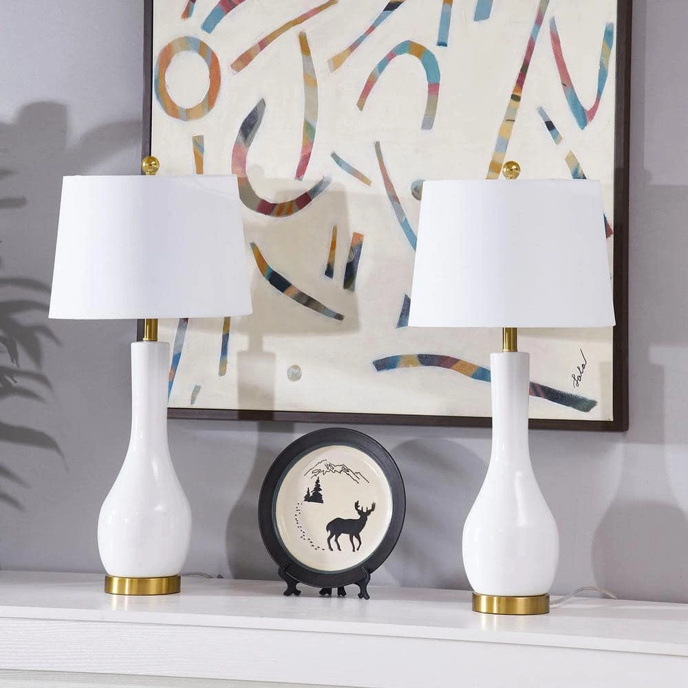 Sacramento 28.5 In. Blue Coastal Dimmable Ceramic Bedroom Living Room Bedside Desk Tall Table Lamps USB Port Set Of 2 6 Sacramento 28.5 In. Blue Coastal Dimmable Ceramic Bedroom Living Room Bedside Desk Tall Table Lamps USB Port Set Of 2 - Image 4