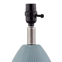 Sacramento 14.5 In. Blue Coastal Ceramic Bedroom Living Room Bedside Desk Nightstand Small Table Lamps Set Of 2 -Lamp Parts maxax lamp sets t62 bu fa 1000