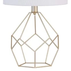 Detroit 18.75 In. Gold Mid-Century Metal Bedroom Living Room Bedside Desk Nightstand Small Table Lamps Set Of 2 -Lamp Parts maxax lamp sets t73 gd 76 1000