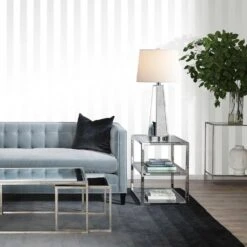 26.5 In. Mirrored Glass Table Lamps (Set Of 2), Modern Silver Tall Bedside Lamps With 2 USB Ports For Living Room Decor -Lamp Parts mirrored glass rottogoon table lamps hmlp316as2 31 1000