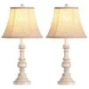 Avex 24 In. White Rustic Farmhouse Dimmable Table Lamps Set With Touch Control And Two Bulbs (Set Of 2) -Lamp Parts miscool lamp sets tlh10q395k 64 1000