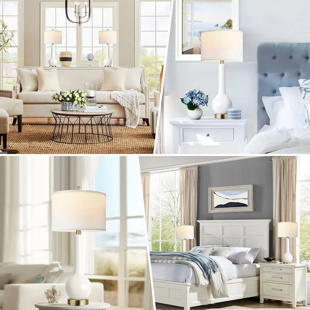 Avex 28 In. Vintage Bronze Dimmable Table Lamps Set With Bell Shade And Two Bulbs (Set Of 2) 5 Avex 28 In. Vintage Bronze Dimmable Table Lamps Set With Bell Shade And Two Bulbs (Set Of 2) - Image 3