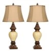 Avex 28 In. Vintage Bronze Dimmable Table Lamps Set With Bell Shade And Two Bulbs (Set Of 2) -Lamp Parts miscool lamp sets tlh10q927n 64 1000