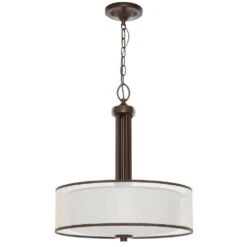 3-Light Bronze Pendant With Organza Shade -Lamp Parts miz hampton bay pendant lights 89549 40 1000