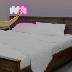 Monster Hexagon Unique Multi-Color LED Touch Light, 4 Color-Changing Modes, DIY Installation With Mounting Hardware (3-Pack) -Lamp Parts monster under cabinet lighting accessories mlb7 1056 rgb 1f 1000